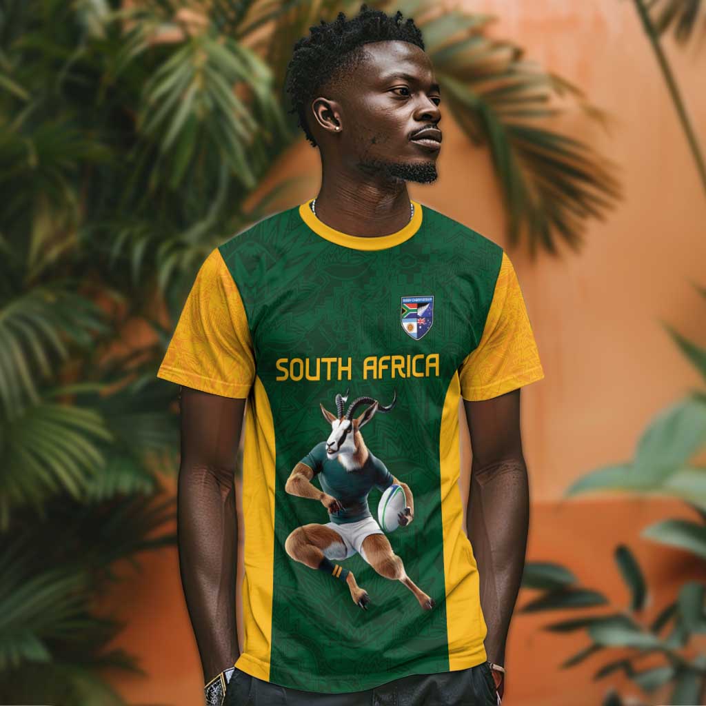 South Africa Rugby Custom T shirt Glory Be To Springboks - African Pride