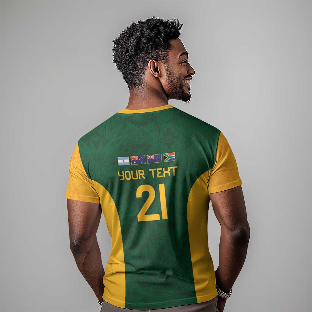 South Africa Rugby Custom T shirt Glory Be To Springboks - African Pride