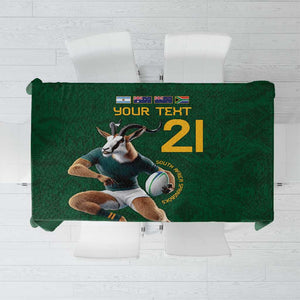 South Africa Rugby Custom Tablecloth Glory Be To Springboks - African Pride