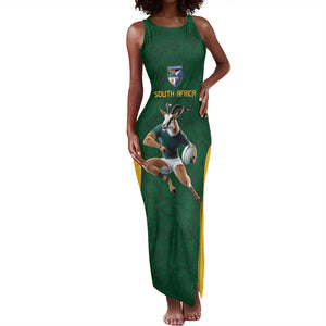 South Africa Rugby Custom Tank Maxi Dress Glory Be To Springboks - African Pride