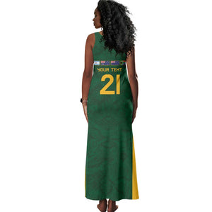 South Africa Rugby Custom Tank Maxi Dress Glory Be To Springboks - African Pride