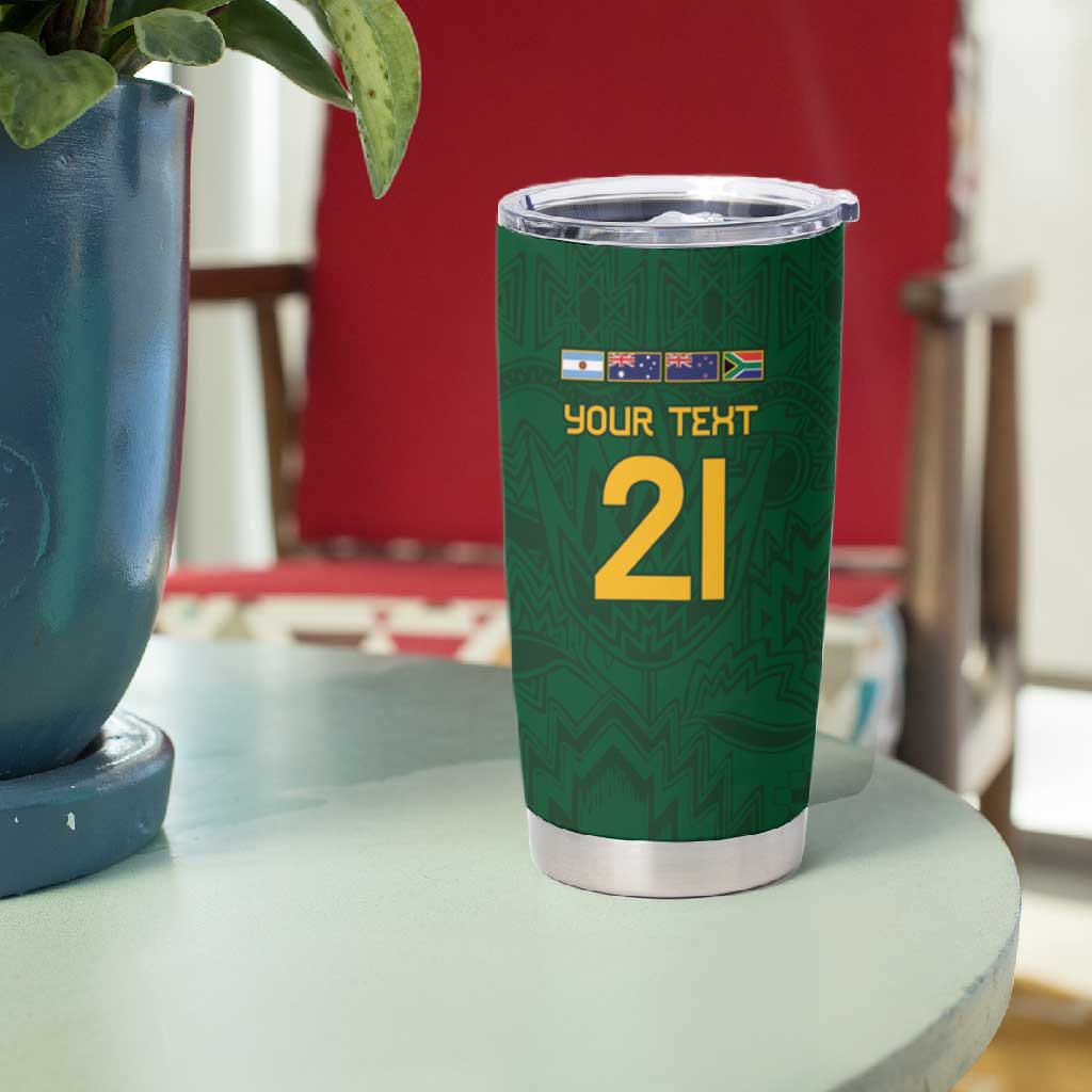 South Africa Rugby Custom Tumbler Cup Glory Be To Springboks - African Pride