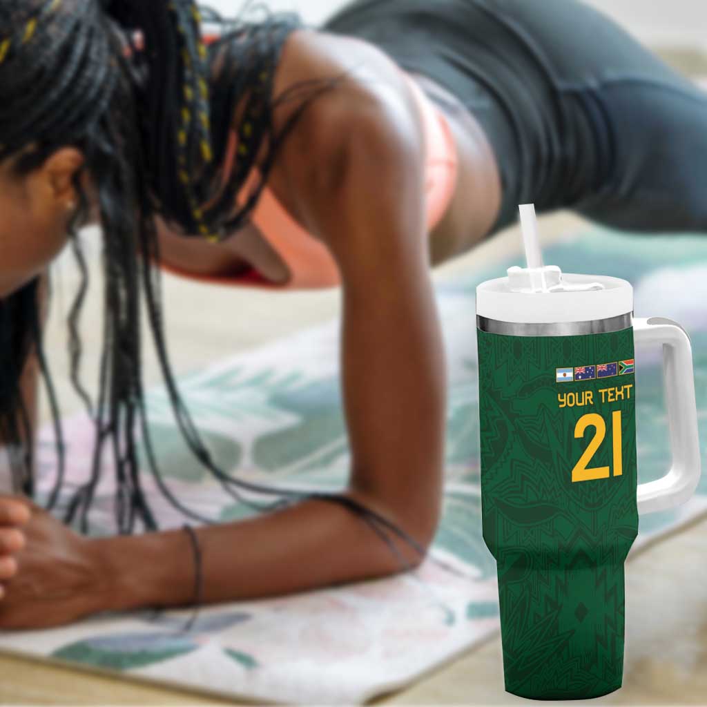 South Africa Rugby Custom Tumbler With Handle Glory Be To Springboks - African Pride