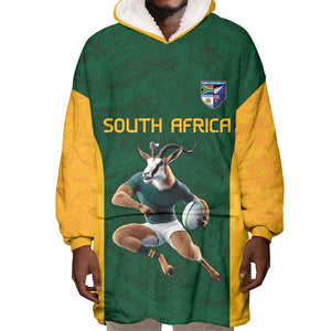South Africa Rugby Custom Wearable Blanket Hoodie Glory Be To Springboks - African Pride