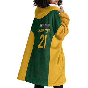South Africa Rugby Custom Wearable Blanket Hoodie Glory Be To Springboks - African Pride