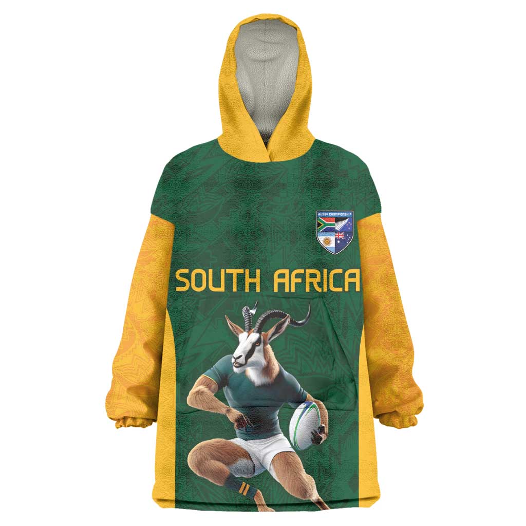 South Africa Rugby Custom Wearable Blanket Hoodie Glory Be To Springboks - African Pride