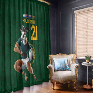 South Africa Rugby Custom Window Curtain Glory Be To Springboks - African Pride
