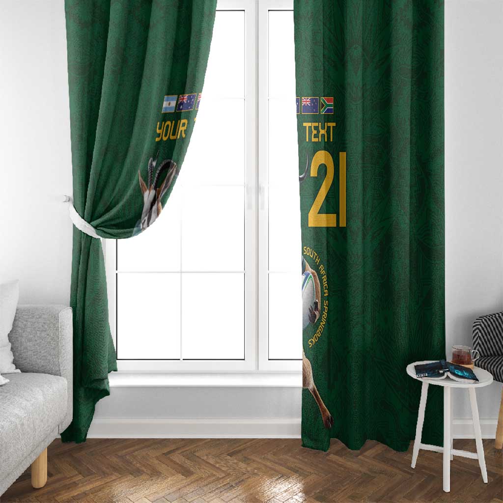 South Africa Rugby Custom Window Curtain Glory Be To Springboks - African Pride