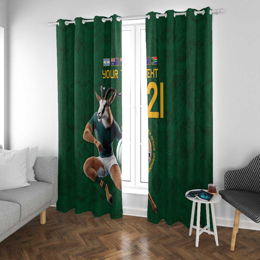 South Africa Rugby Custom Window Curtain Glory Be To Springboks - African Pride