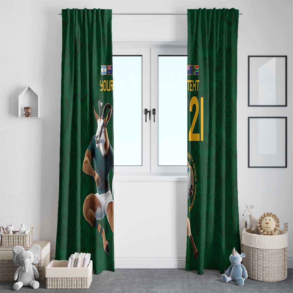 South Africa Rugby Custom Window Curtain Glory Be To Springboks - African Pride