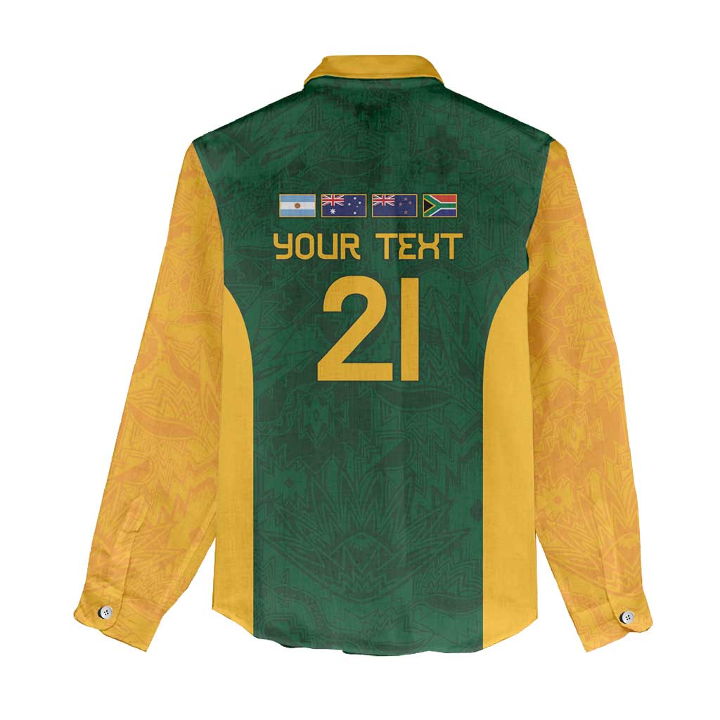 South Africa Rugby Custom Women Casual Shirt Glory Be To Springboks - African Pride