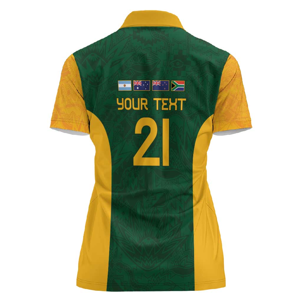 South Africa Rugby Custom Women Polo Shirt Glory Be To Springboks - African Pride