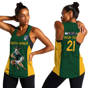 South Africa Rugby Custom Women Racerback Tank Glory Be To Springboks - African Pride