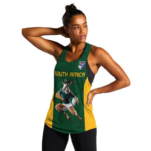 South Africa Rugby Custom Women Racerback Tank Glory Be To Springboks - African Pride