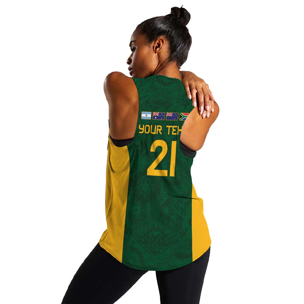 South Africa Rugby Custom Women Racerback Tank Glory Be To Springboks - African Pride