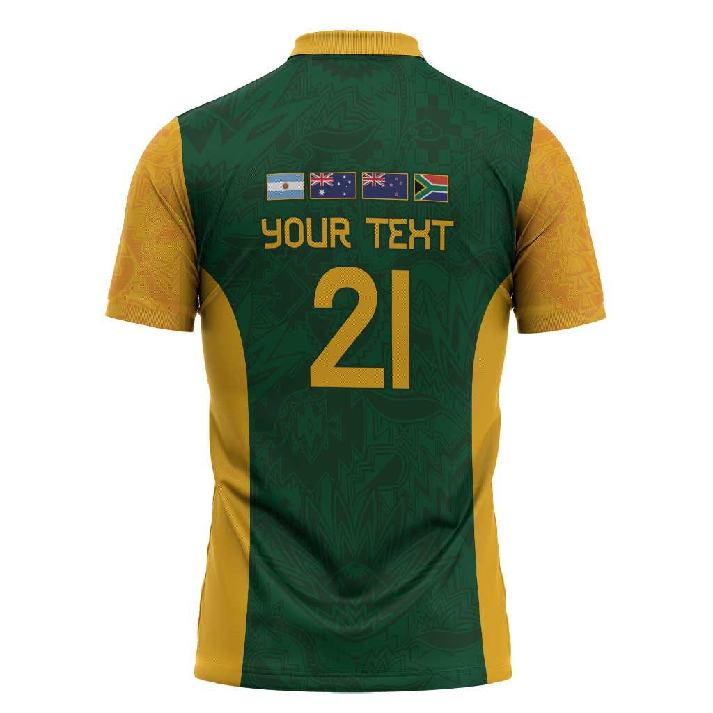 South Africa Rugby Custom Zipper Polo Shirt Glory Be To Springboks