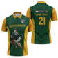 South Africa Rugby Custom Zipper Polo Shirt Glory Be To Springboks