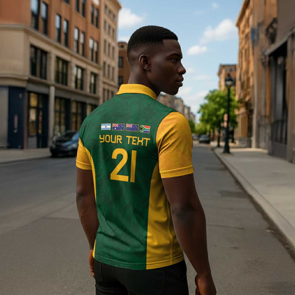 South Africa Rugby Custom Zipper Polo Shirt Glory Be To Springboks