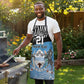 Botswana Cricket Custom Apron Baggy Blues African Zebra Skins Pattern