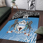 Botswana Cricket Custom Area Rug Baggy Blues African Zebra Skins Pattern - African Pride
