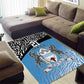 Botswana Cricket Custom Area Rug Baggy Blues African Zebra Skins Pattern - African Pride