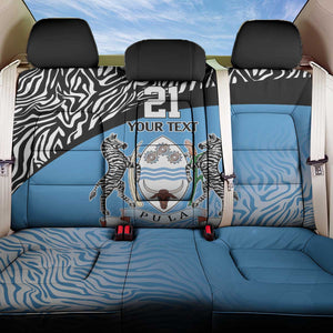 Botswana Cricket Custom Back Car Seat Cover Baggy Blues African Zebra Skins Pattern - African Pride