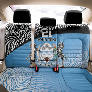 Botswana Cricket Custom Back Car Seat Cover Baggy Blues African Zebra Skins Pattern - African Pride