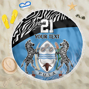 Botswana Cricket Custom Beach Blanket Baggy Blues African Zebra Skins Pattern - African Pride