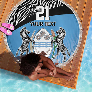 Botswana Cricket Custom Beach Blanket Baggy Blues African Zebra Skins Pattern - African Pride