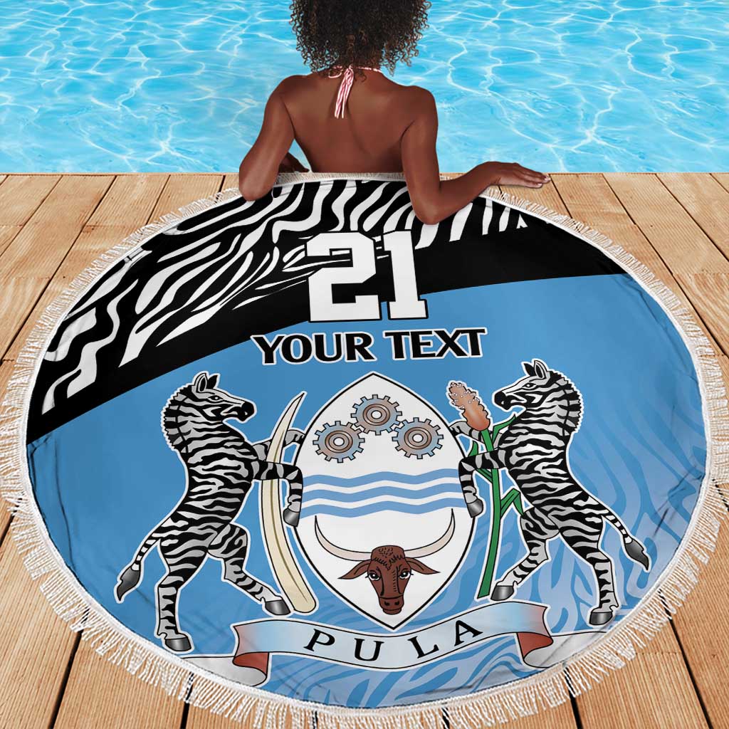 Botswana Cricket Custom Beach Blanket Baggy Blues African Zebra Skins Pattern - African Pride