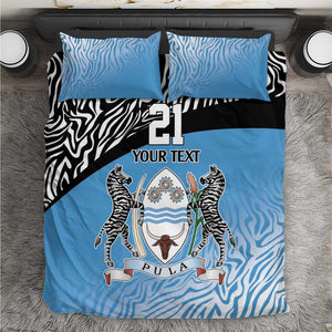 Botswana Cricket Custom Bedding Set Baggy Blues African Zebra Skins Pattern - African Pride