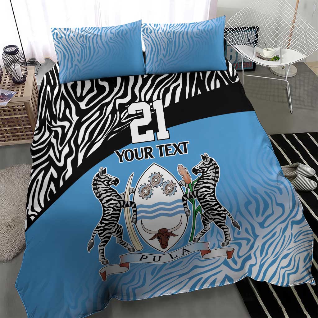 Botswana Cricket Custom Bedding Set Baggy Blues African Zebra Skins Pattern - African Pride