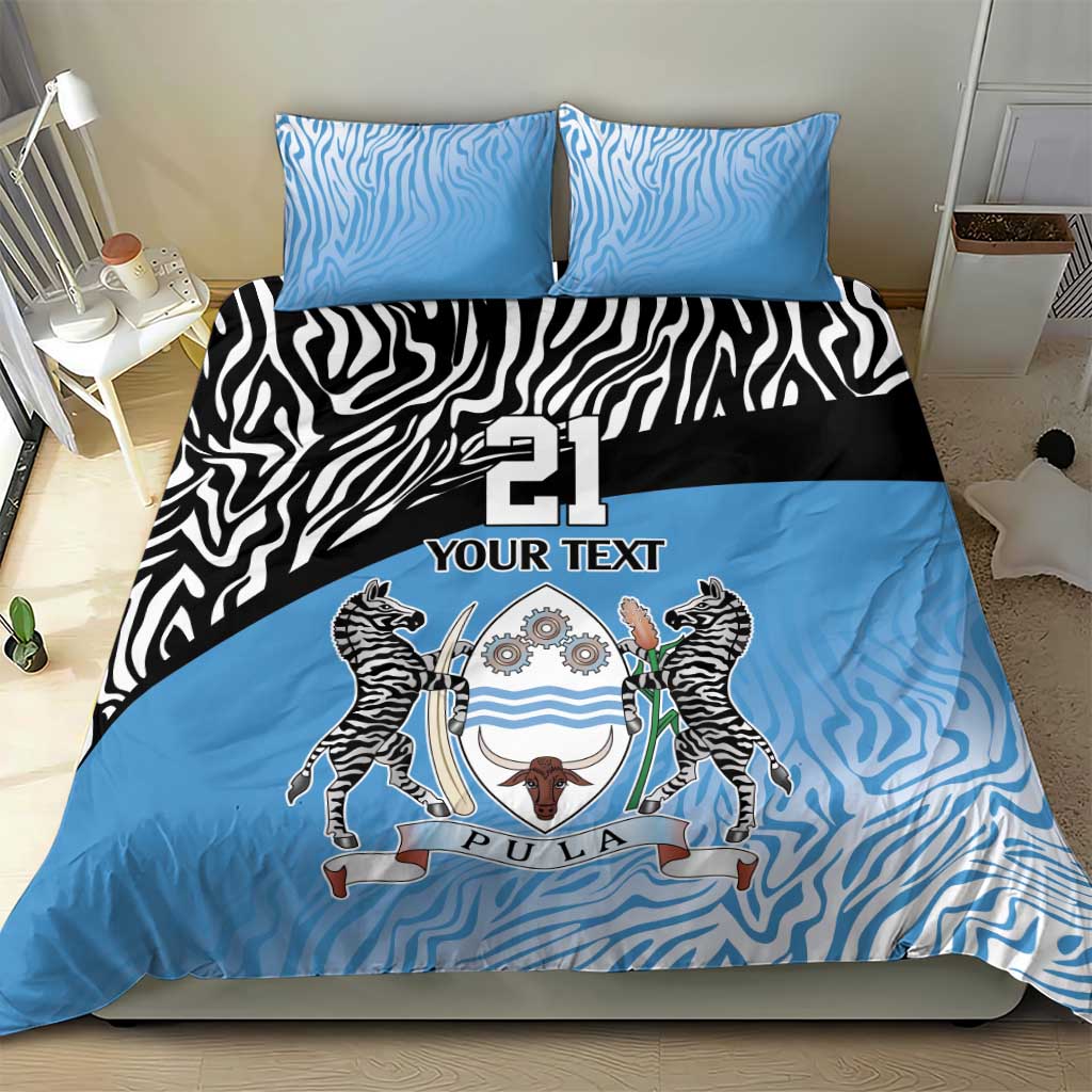Botswana Cricket Custom Bedding Set Baggy Blues African Zebra Skins Pattern - African Pride