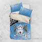 Botswana Cricket Custom Bedding Set Baggy Blues African Zebra Skins Pattern - African Pride