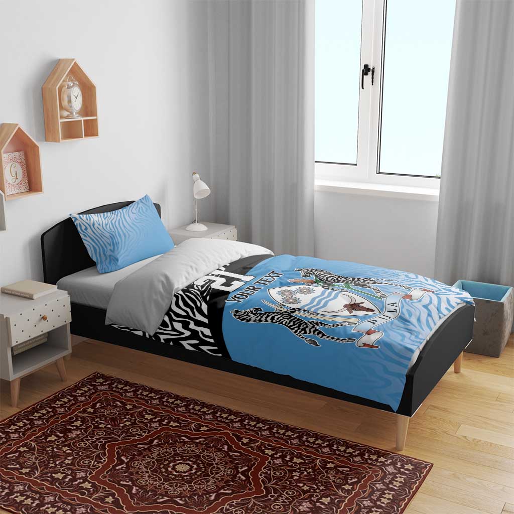 Botswana Cricket Custom Bedding Set Baggy Blues African Zebra Skins Pattern - African Pride