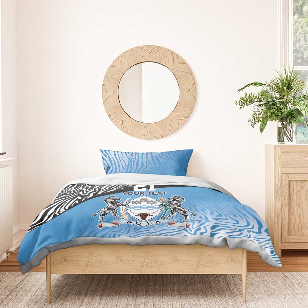 Botswana Cricket Custom Bedding Set Baggy Blues African Zebra Skins Pattern - African Pride