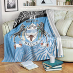 Botswana Cricket Custom Blanket Baggy Blues African Zebra Skins Pattern - African Pride
