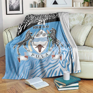 Botswana Cricket Custom Blanket Baggy Blues African Zebra Skins Pattern - African Pride