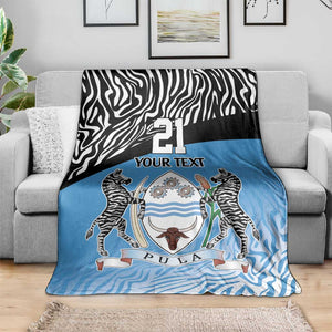 Botswana Cricket Custom Blanket Baggy Blues African Zebra Skins Pattern - African Pride