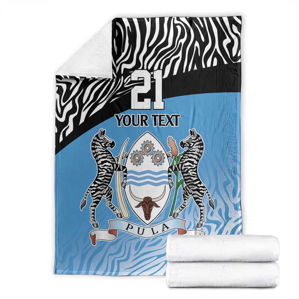 Botswana Cricket Custom Blanket Baggy Blues African Zebra Skins Pattern - African Pride
