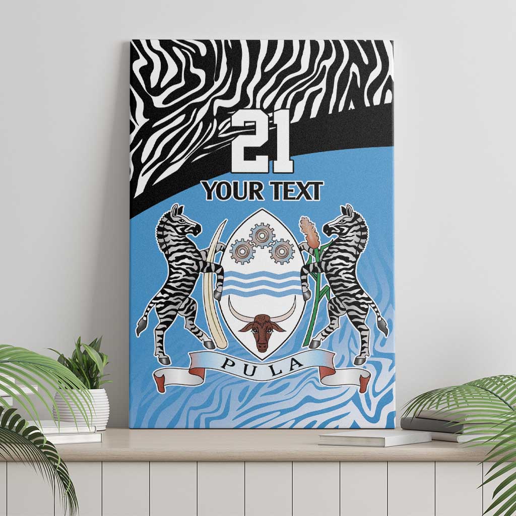 Botswana Cricket Custom Canvas Wall Art Baggy Blues African Zebra Skins Pattern - African Pride