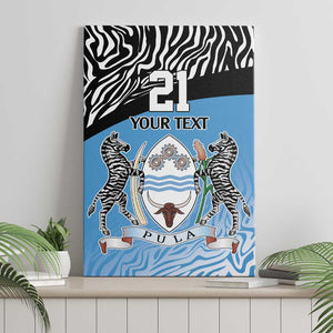 Botswana Cricket Custom Canvas Wall Art Baggy Blues African Zebra Skins Pattern - African Pride