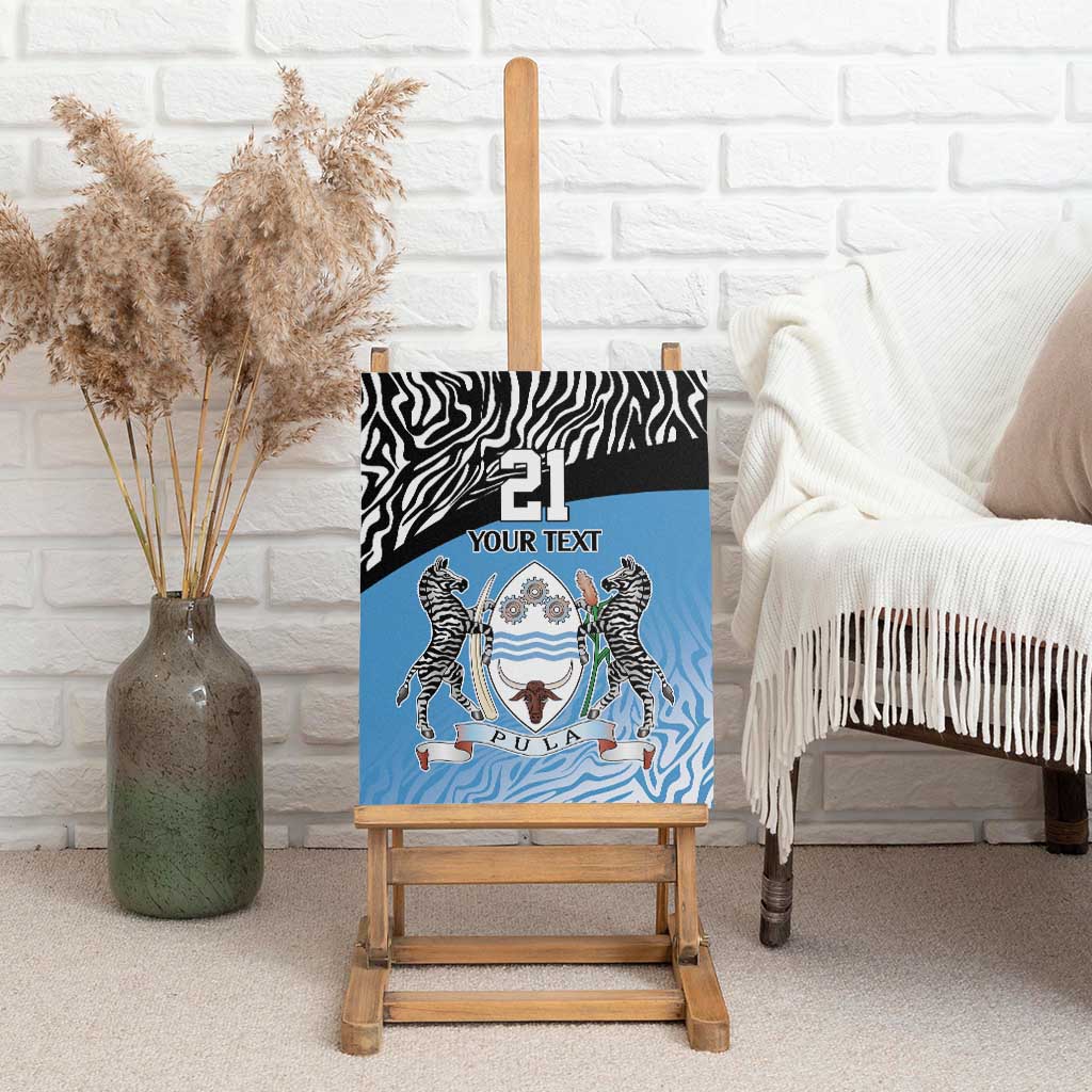 Botswana Cricket Custom Canvas Wall Art Baggy Blues African Zebra Skins Pattern - African Pride