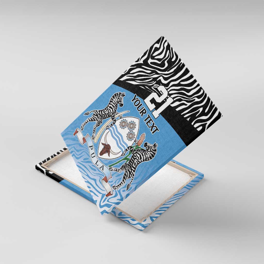Botswana Cricket Custom Canvas Wall Art Baggy Blues African Zebra Skins Pattern - African Pride