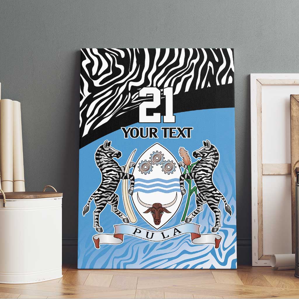 Botswana Cricket Custom Canvas Wall Art Baggy Blues African Zebra Skins Pattern - African Pride