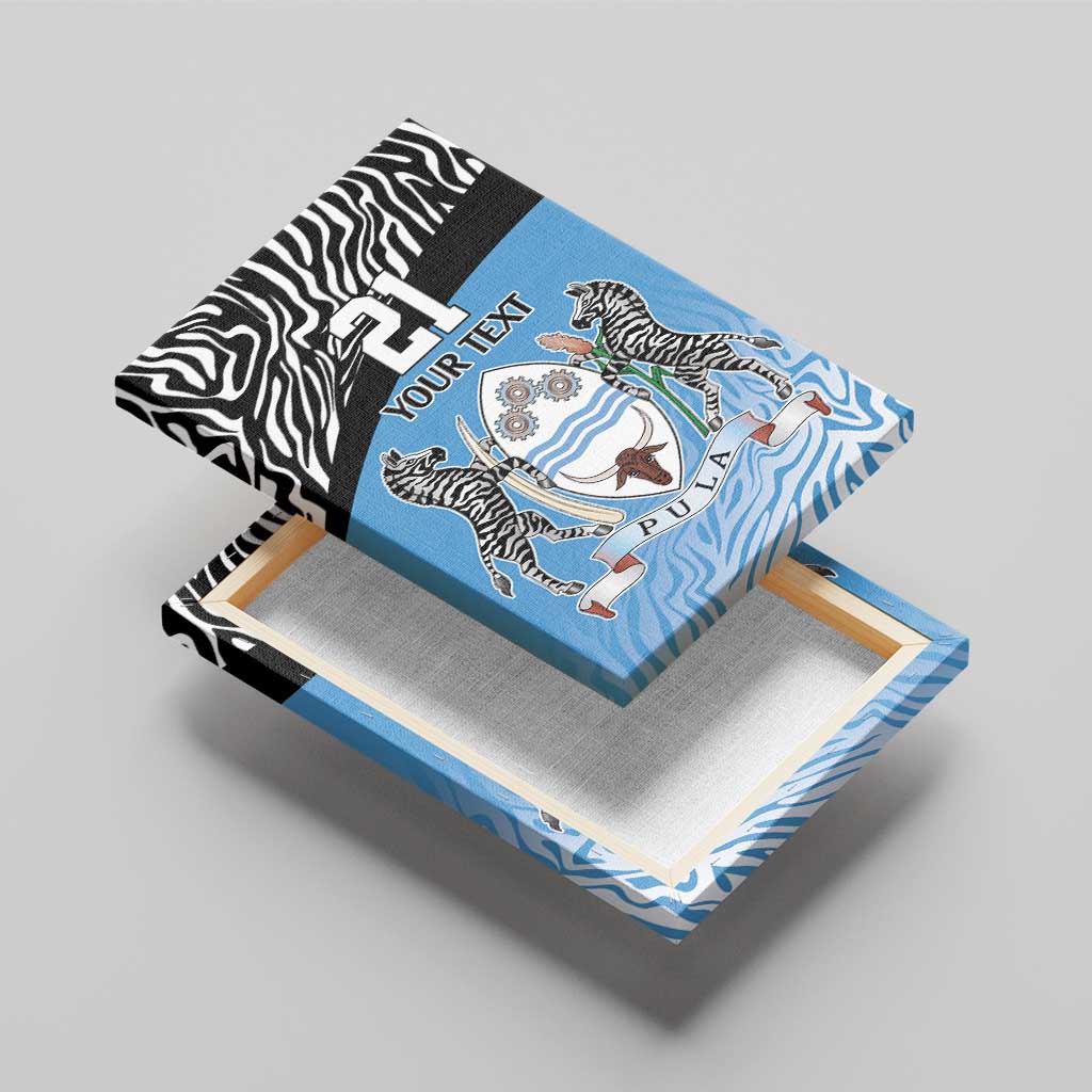 Botswana Cricket Custom Canvas Wall Art Baggy Blues African Zebra Skins Pattern - African Pride