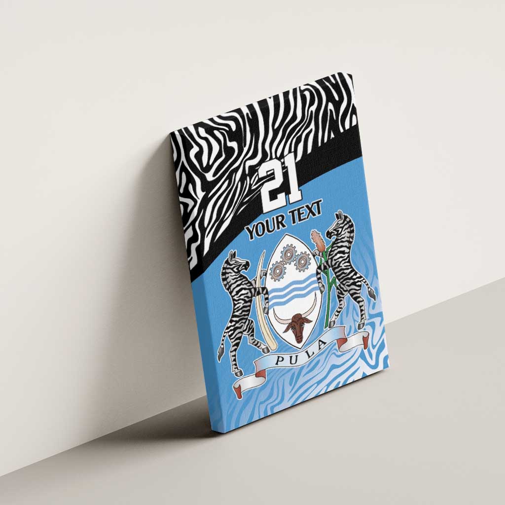 Botswana Cricket Custom Canvas Wall Art Baggy Blues African Zebra Skins Pattern - African Pride