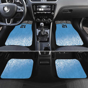 Botswana Cricket Custom Car Mats Baggy Blues African Zebra Skins Pattern - African Pride