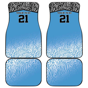Botswana Cricket Custom Car Mats Baggy Blues African Zebra Skins Pattern - African Pride