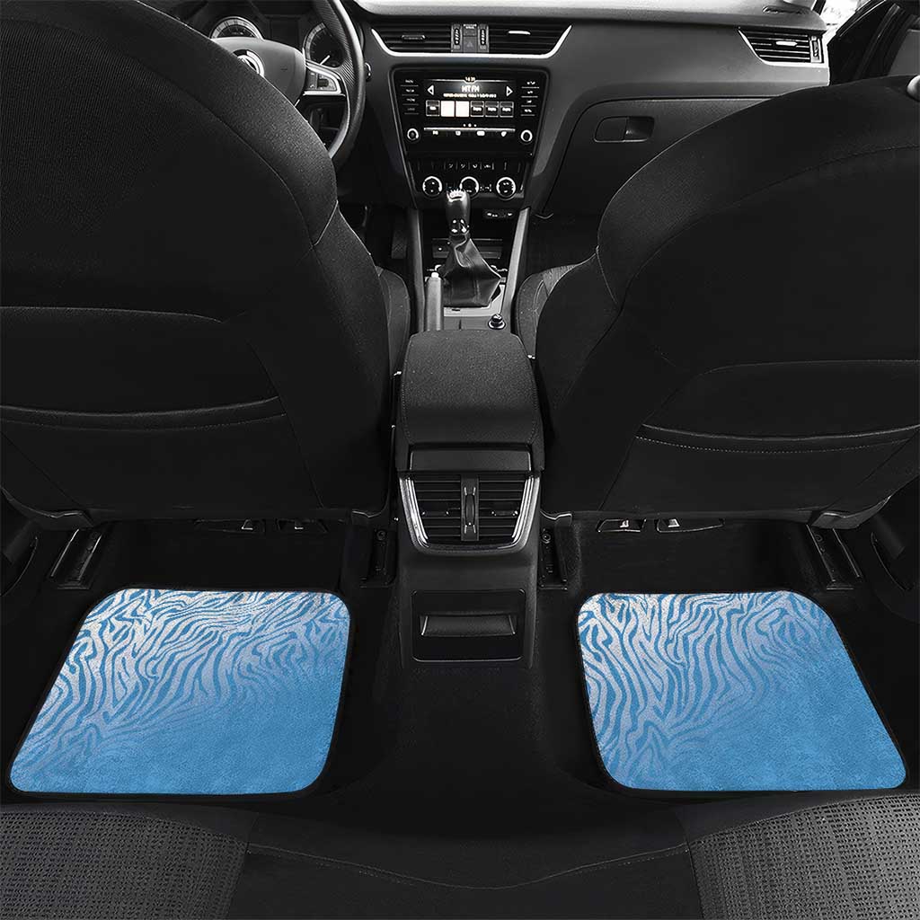 Botswana Cricket Custom Car Mats Baggy Blues African Zebra Skins Pattern - African Pride